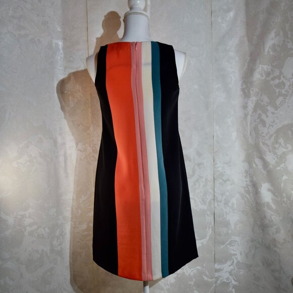 Ann Taylor Factory Size 0 Color-block Vertical Stripe Shift Dress - Picture 5 of 5